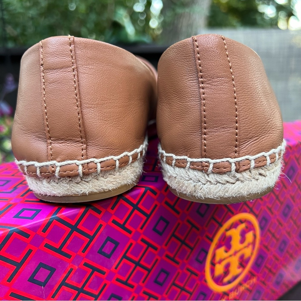 Tory Burch Ines Espadrilles in Tan Nappa Leather Size 8.5 - Picture 10 of 16